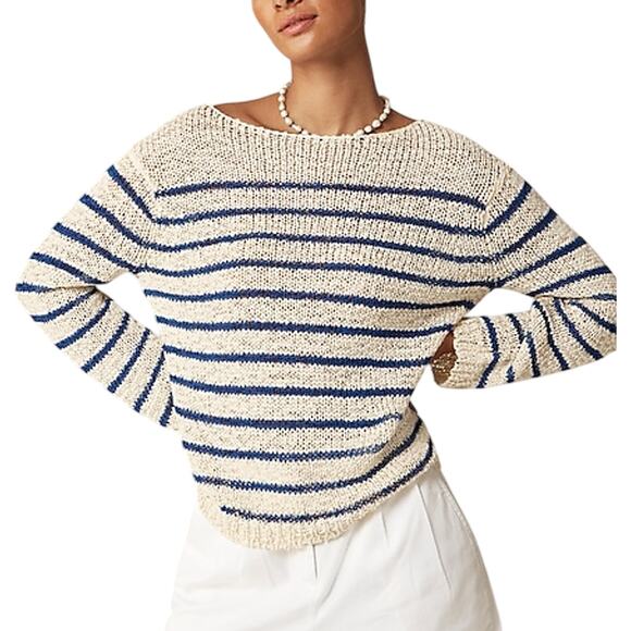J.Crew Sweaters - J.Crew 'Montauk' Cream Cotton Pullover Sweater Size XXS